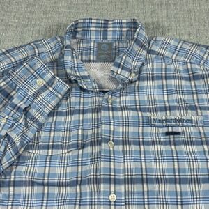 EUC Vineyard Vines Harbor Shirt Mens Large Blue Plaid Vented Fishing Lens Cleane